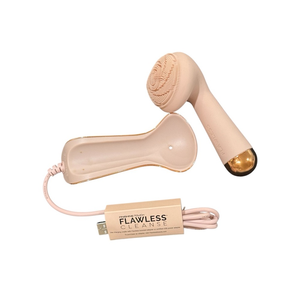 Finishing Touch Flawless Sonic Facial Cleanser & Massager Promote Collagen Pink